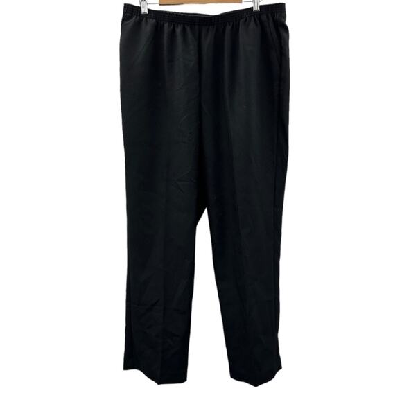 Alfred Dunner Classics Black Pull-On‎ Elasticized Waist Wide Leg Pants Size 16W - Picture 1 of 9